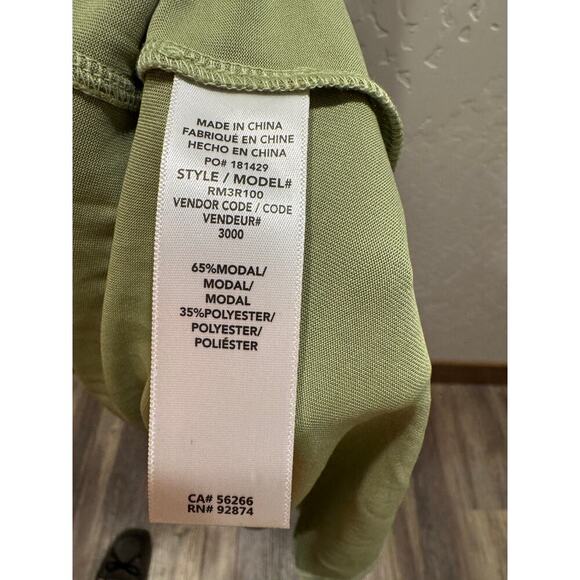 Splendid V-Neck Olive Sage Green Maxi Dress with elastic waist XL - Picture 4 of 4